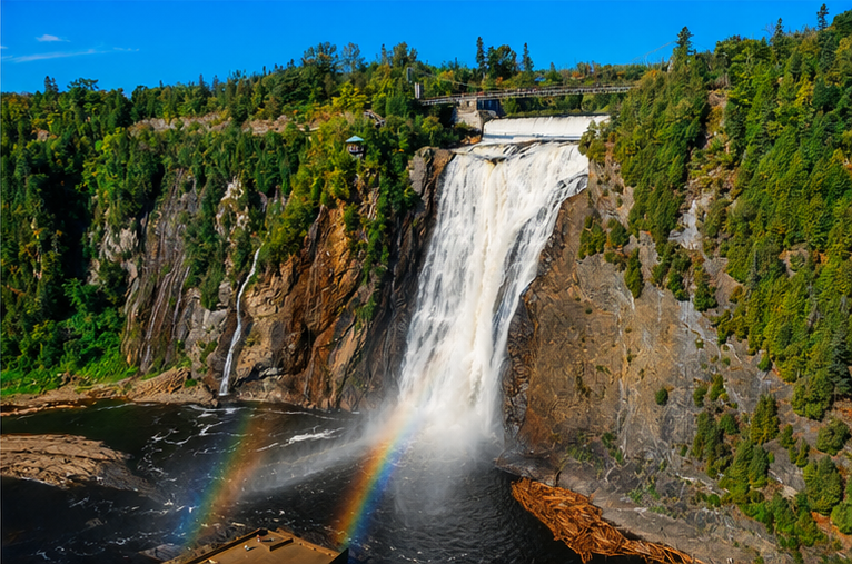 Montmorency Falls and Île d’Orléans