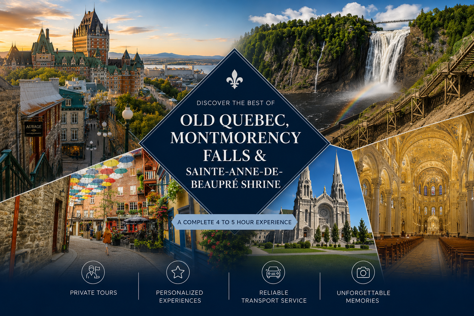 Old Quebec, Montmorency Falls & Sainte-Anne-de-Beaupré Shrine private tour in the Quebec City region