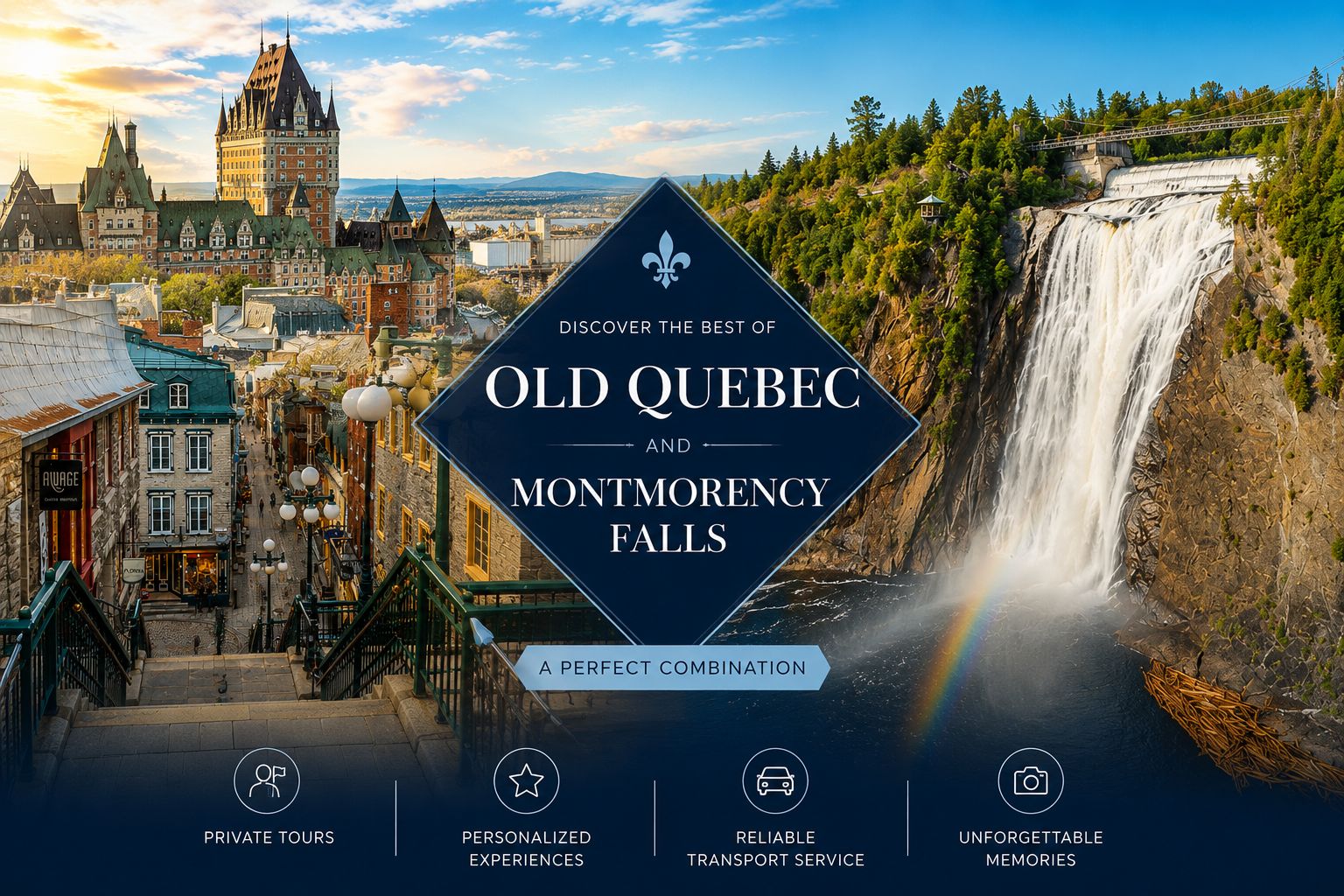Old Quebec and Montmorency Falls private tour in the Quebec City region